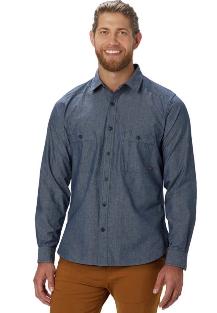 Mountain Hardwear Cathedral Ledge Blue XL Button Up Shirt Outdoor Hiking